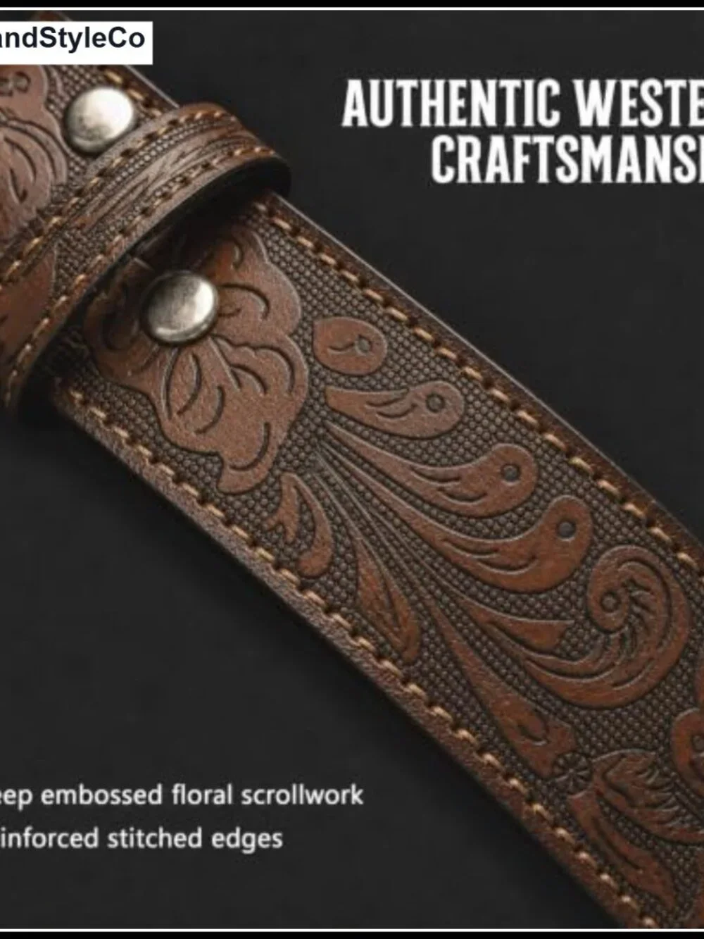 Western Leather Belt Strap 1.5